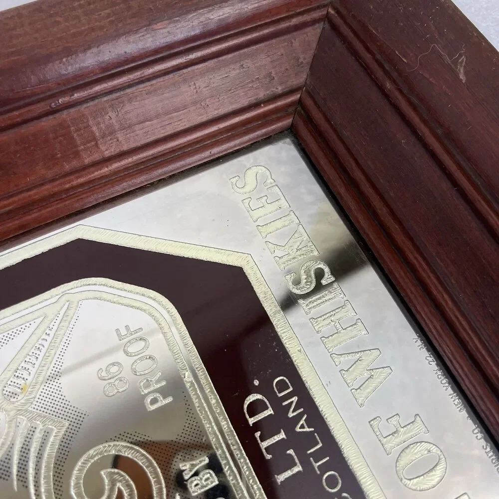 Vintage Chivas Regal Blended Scotch Whisky Mirror Bar Pub Sign 23x17” Wood Frame